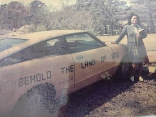Mrs. Elizabeth Ng with one of the gospel cars