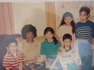 The Guerrieri family with Mrs. Poole in Birmingham, Alabama